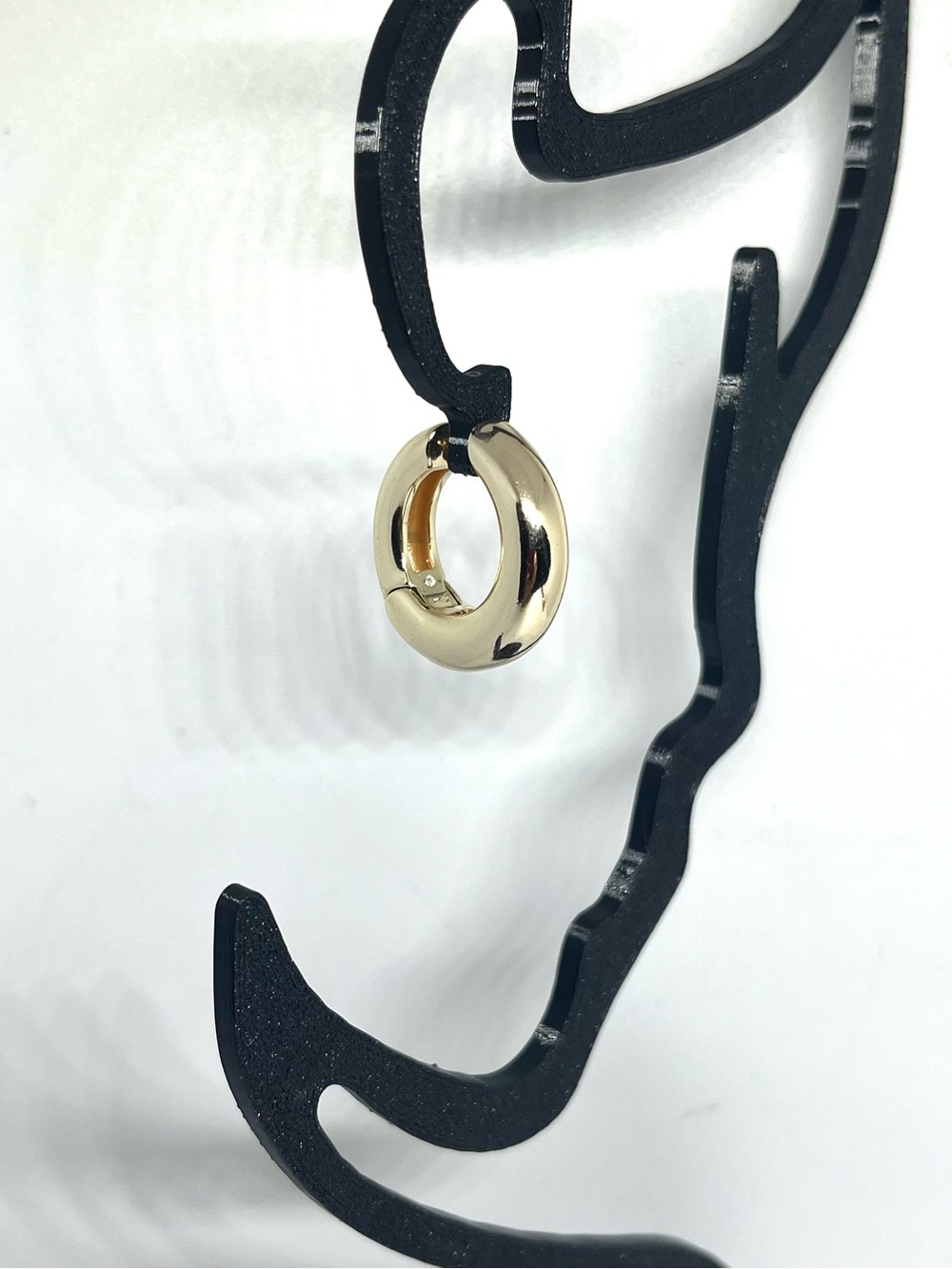 Polished Gold Huggie Hoop Earring - Sleek Women's Jewelry